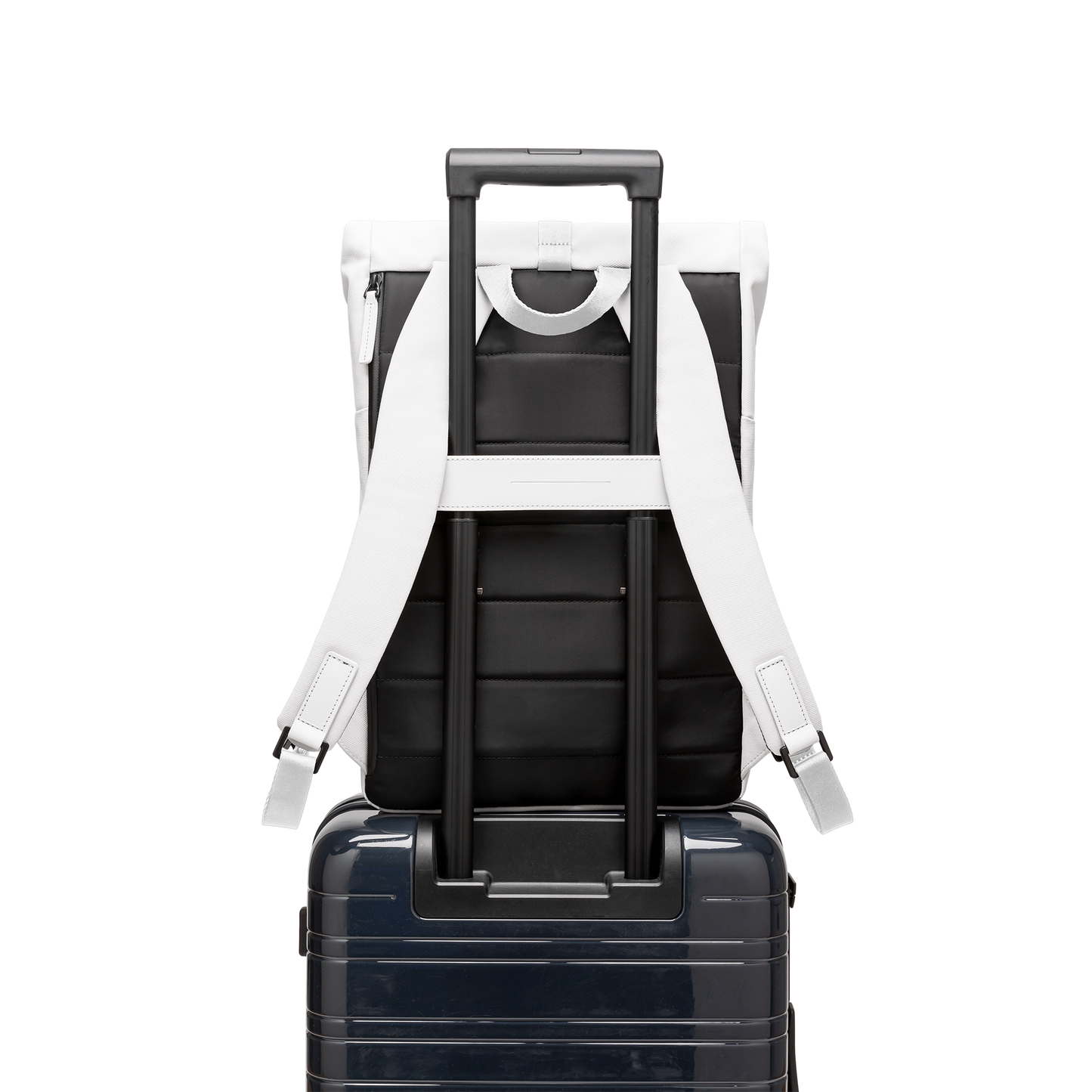Sofo Rolltop Rucksack Rucksack Rucksack All Weiß Vorderseite Trolley Rückseite - Wasserabweisend Vegan Ergonomisch - Horizn Studios