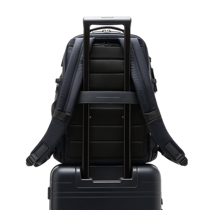 Midtown Rucksack Blau Trolley Rückseite - Wasserabweisend Vegan Ergonomisch - Horizn Studios