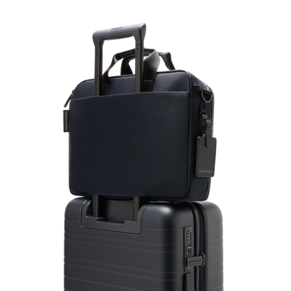 Midtown Briefcase Blau Trolley Rückseite - Horizn Studios