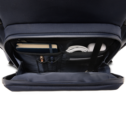 Midtown Rucksack Blau Fronttasche - Wasserabweisend Vegan Ergonomisch - Horizn Studios