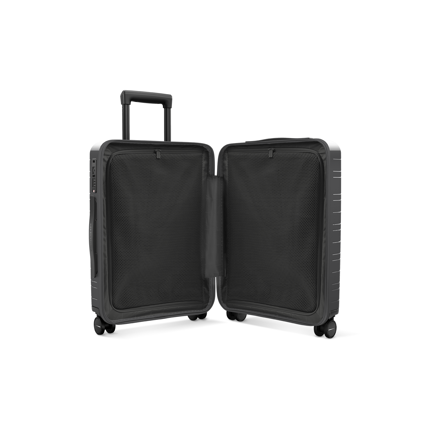 Koffer Essential Glossy Graphite Innenansicht - Hartschale Polycarbonat Leicht Robust - Horizn Studios