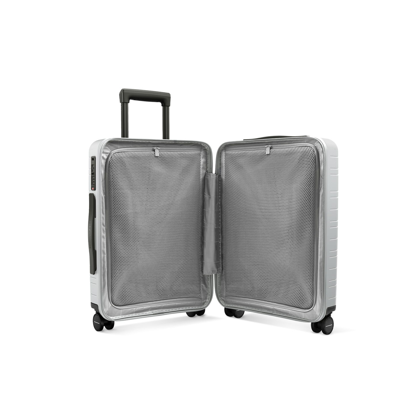 Koffer Essential Light Quartz Grau Innenansicht - Hartschale Polycarbonat Leicht Robust - Horizn Studios