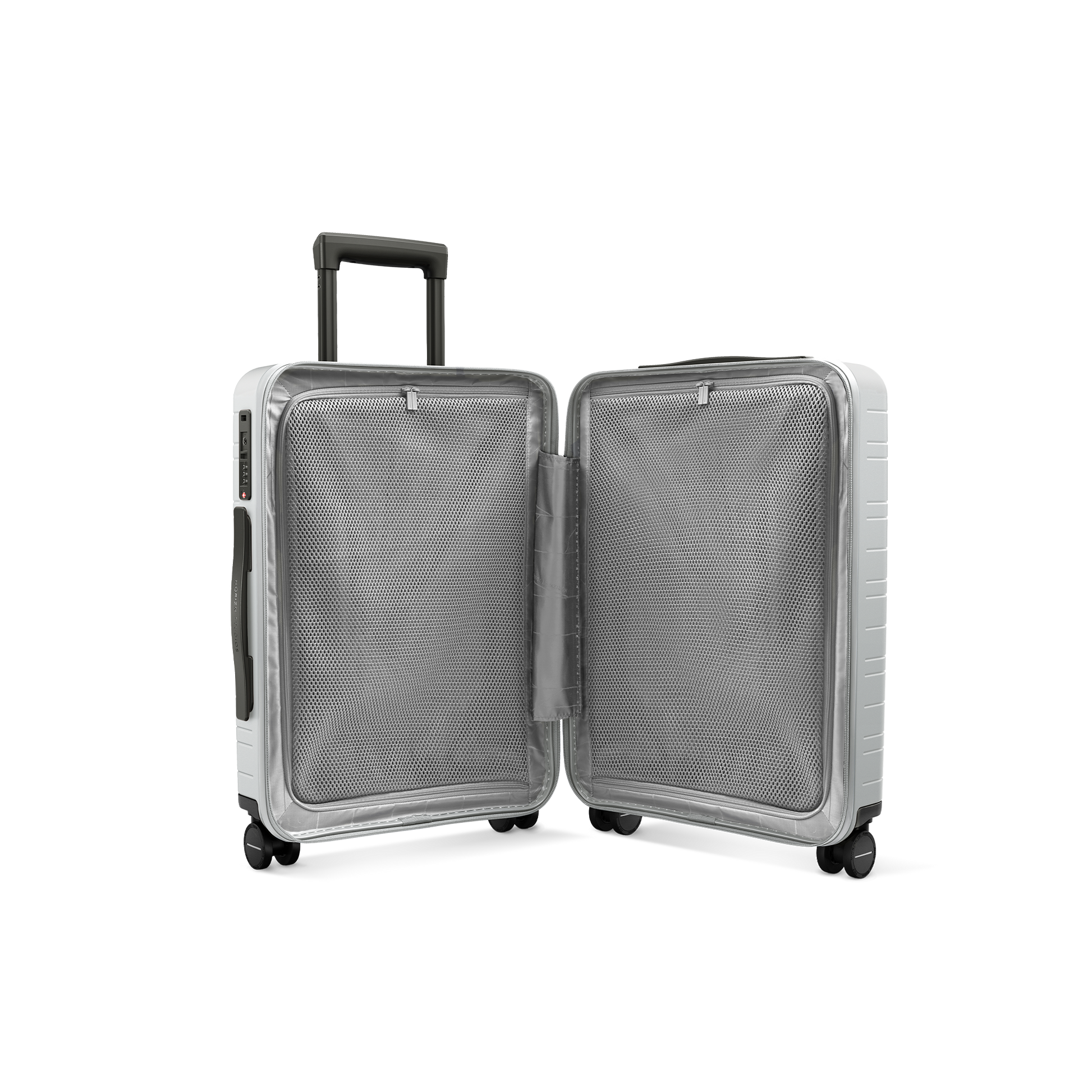 Koffer Essential Light Quartz Grau Innenansicht - Hartschale Polycarbonat Leicht Robust - Horizn Studios