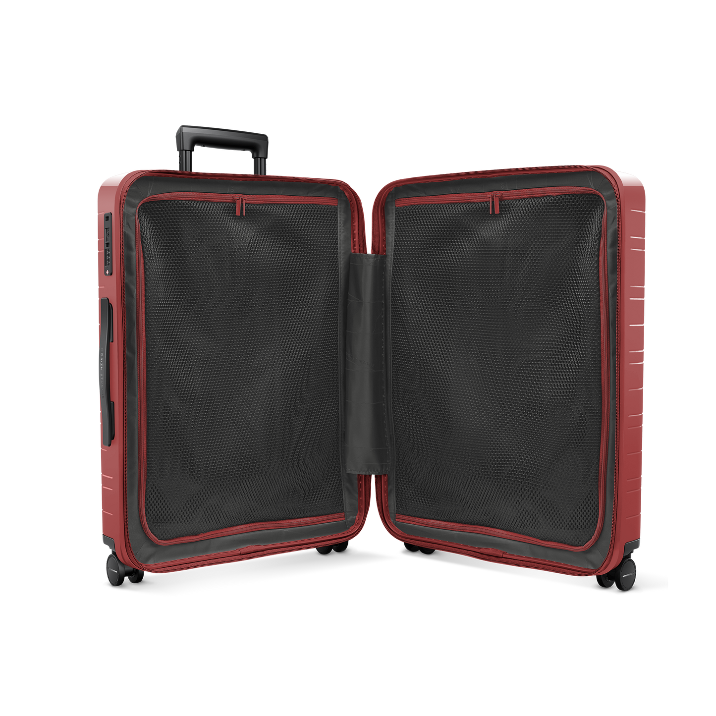 Koffer Essential Glossy True Red Innenansicht Aef - Hartschale Polycarbonat Leicht Robust - Horizn Studios