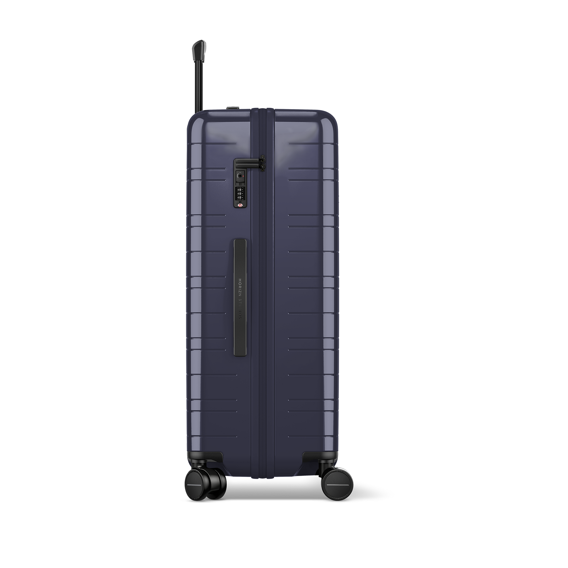 Koffer Essential Glossy Purple Night Seitenansicht Aca Aff - Hartschale Polycarbonat Leicht Robust - Horizn Studios