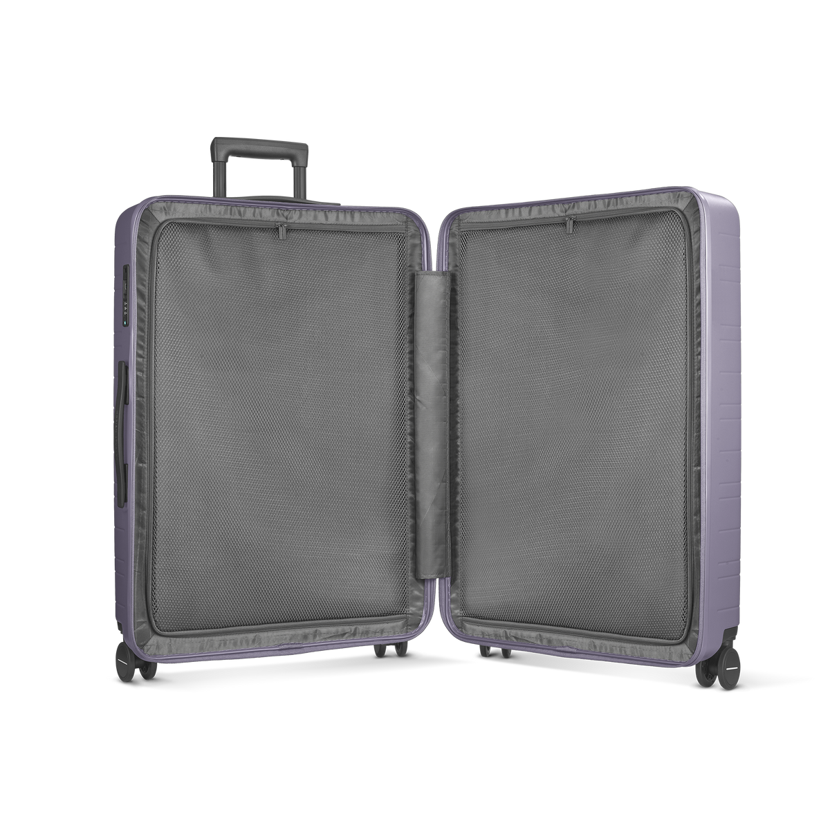 Koffer Essential Grau Lavender Innenansicht - Hartschale Polycarbonat Leicht Robust - Horizn Studios