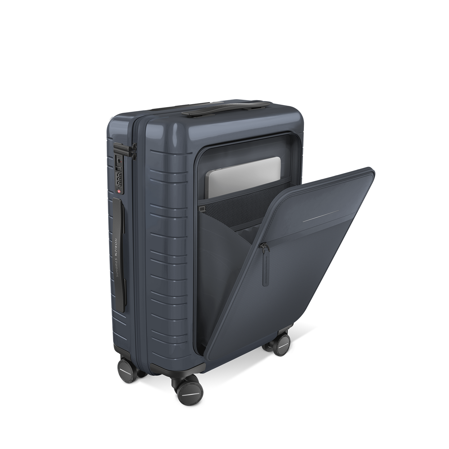 Koffer Essential Glossy Blau Open Pocket - Hartschale Polycarbonat Leicht Robust - Horizn Studios