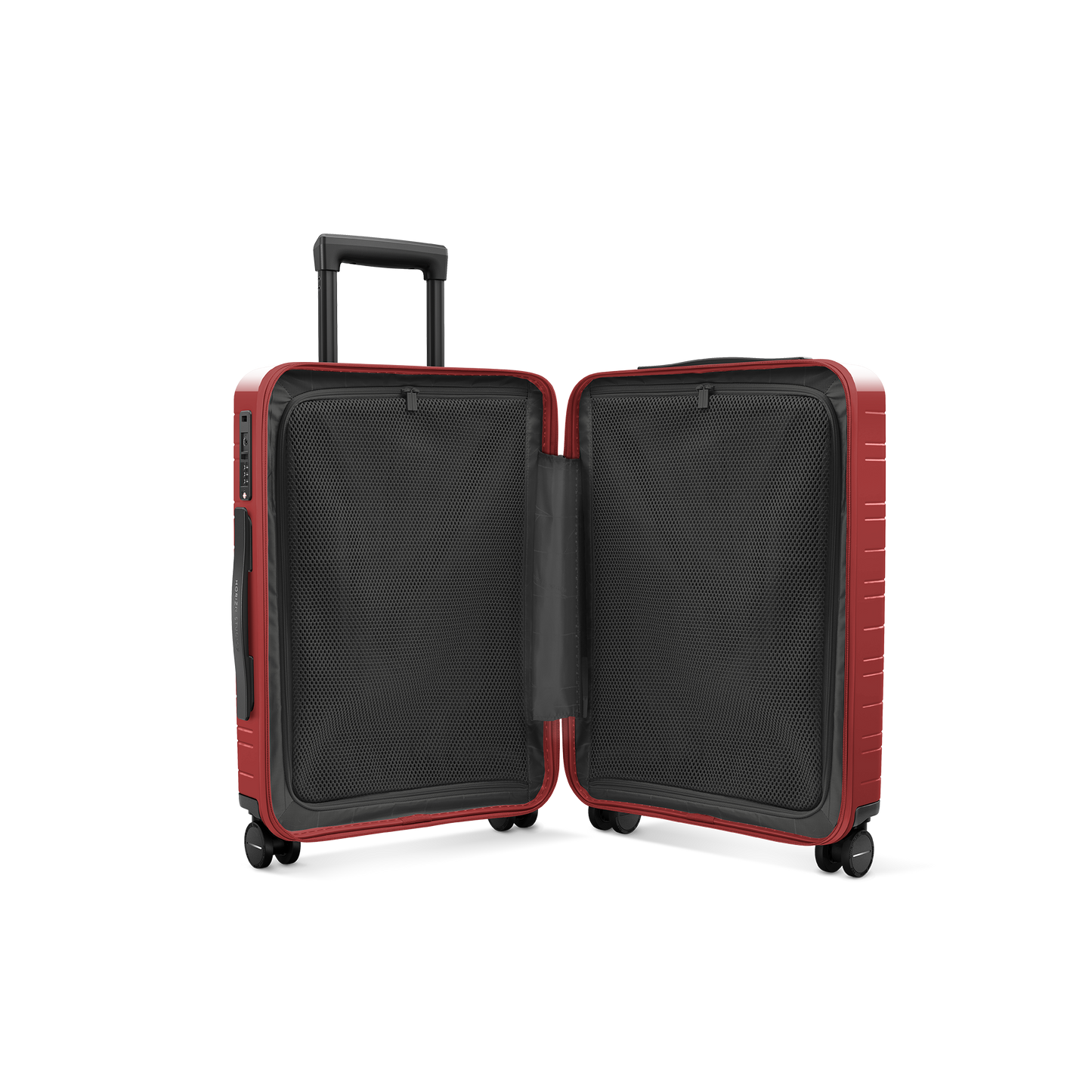 Koffer Essential Glossy True Red Innenansicht - Hartschale Polycarbonat Leicht Robust - Horizn Studios