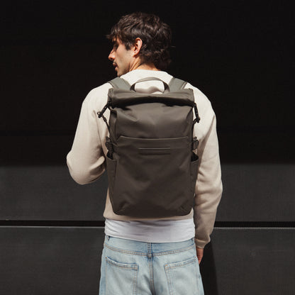 Shibuya Rolltop Backpack / All Black / Recycled Nylon