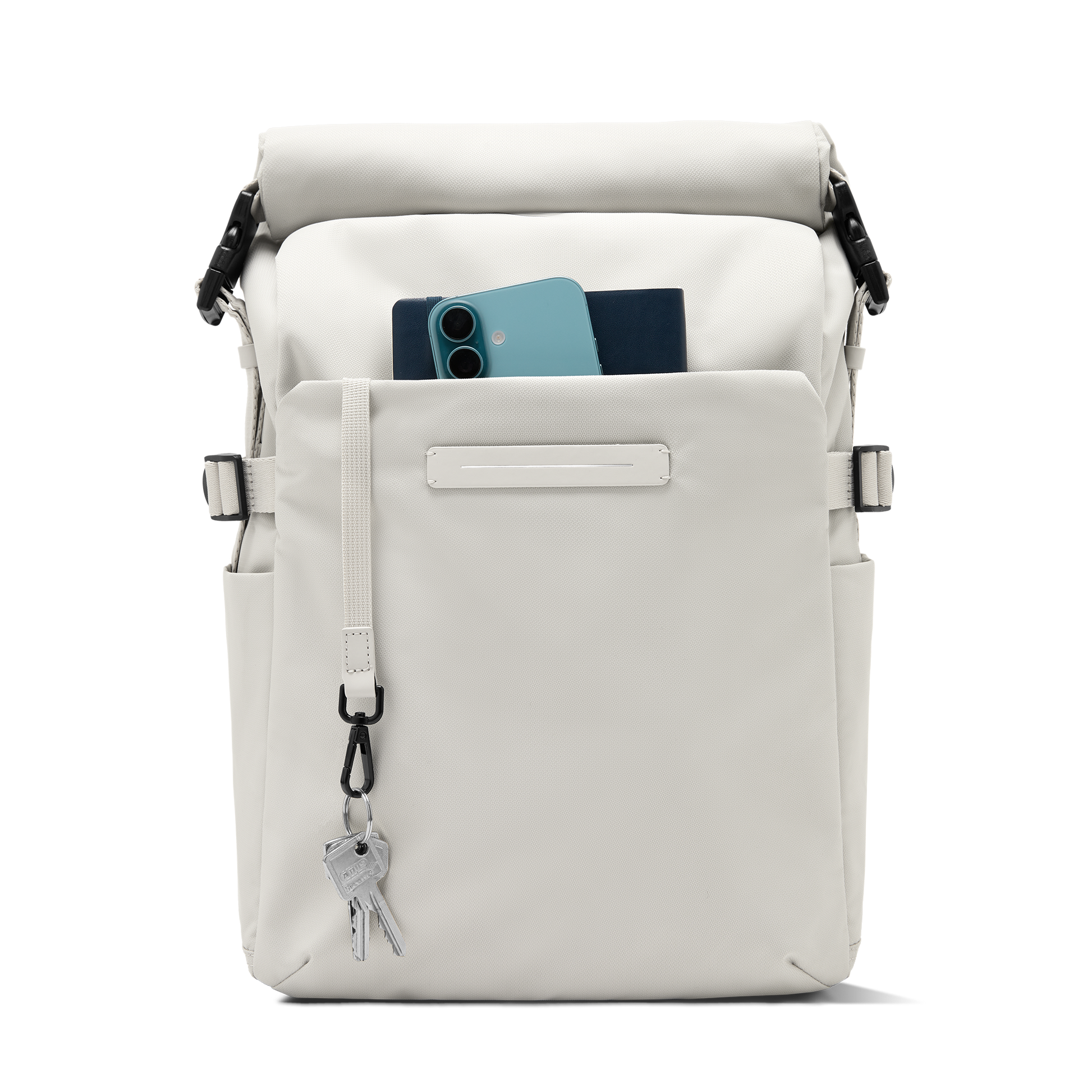 Shibuya Rolltop Rucksack Beige Fronttasche - Wasserabweisend Vegan Ergonomisch - Horizn Studios