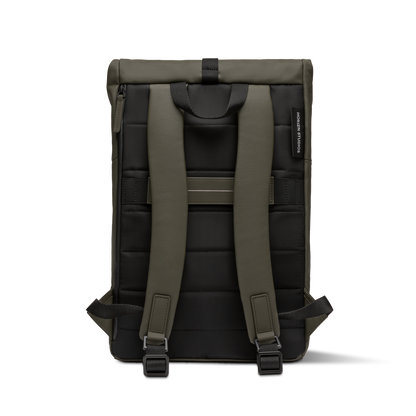 Sofo Rolltop Rucksack Rucksack Rucksack Grün Rückseite - Wasserabweisend Vegan Ergonomisch - Horizn Studios