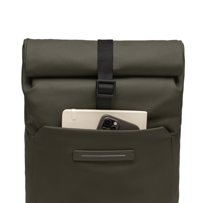 Sofo Rolltop Rucksack Rucksack Rucksack Grün Pocket Detail - Wasserabweisend Vegan Ergonomisch - Horizn Studios