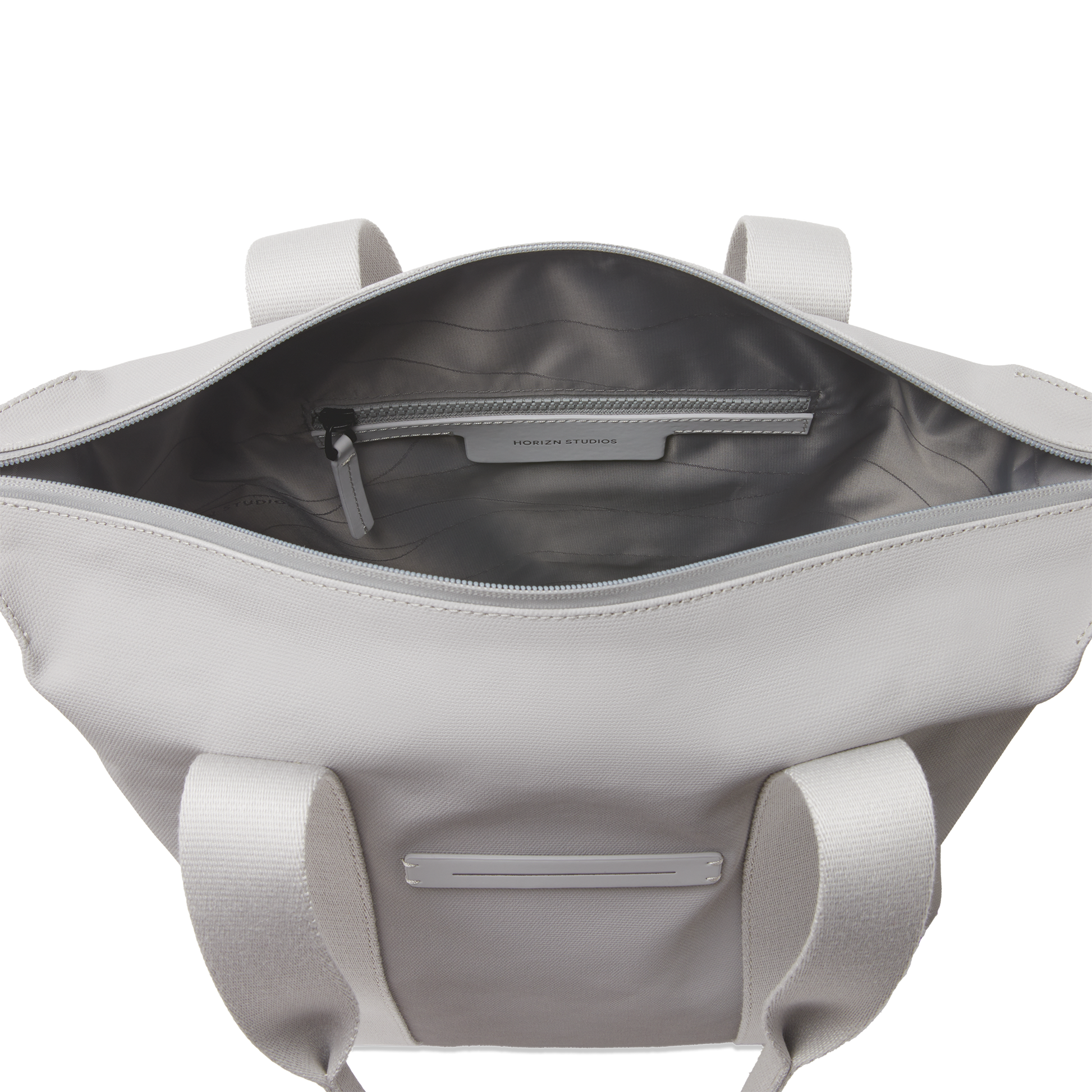 Sofo Vertical Tragetasche Light Quartz Grau Innenansicht - Wasserabweisend Funktional Stilvoll - Horizn Studios
