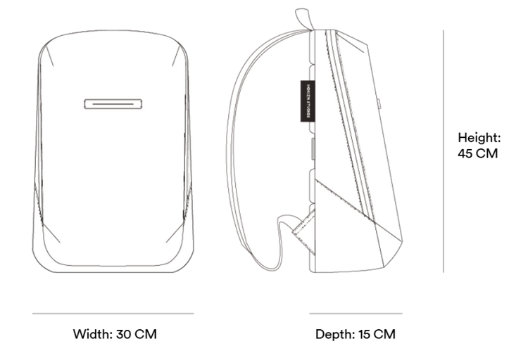 Info Graphics Gion Rucksack Essential - Wasserabweisend Vegan Ergonomisch - Horizn Studios