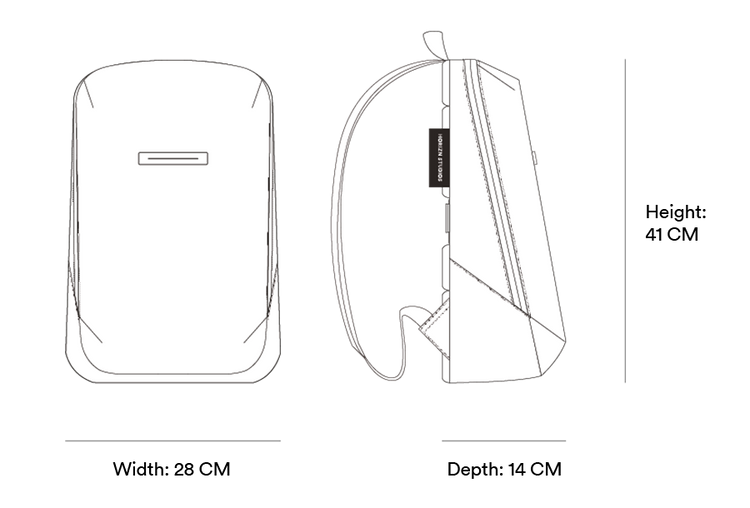 Info Graphics Gion Rucksack Essential - Wasserabweisend Vegan Ergonomisch - Horizn Studios