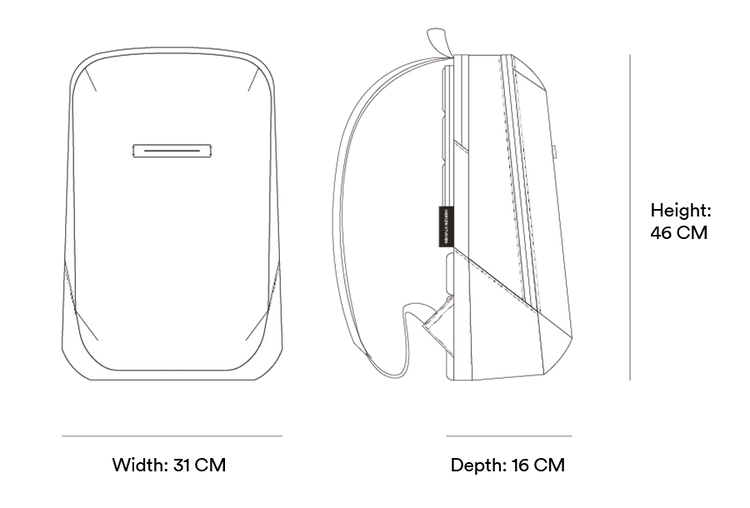 Info Graphics Gion Rucksack - Wasserabweisend Vegan Ergonomisch - Horizn Studios