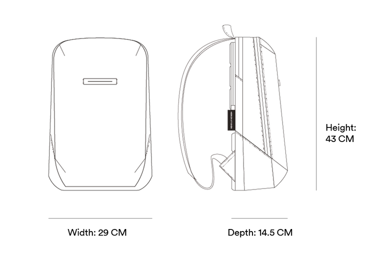 Info Graphics Gion Rucksack - Wasserabweisend Vegan Ergonomisch - Horizn Studios