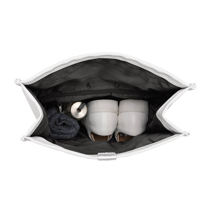 Sofo Rolltop Rucksack Rucksack Rucksack All Weiß Hauptfach Rückseite Aab - Wasserabweisend Vegan Ergonomisch - Horizn Studios