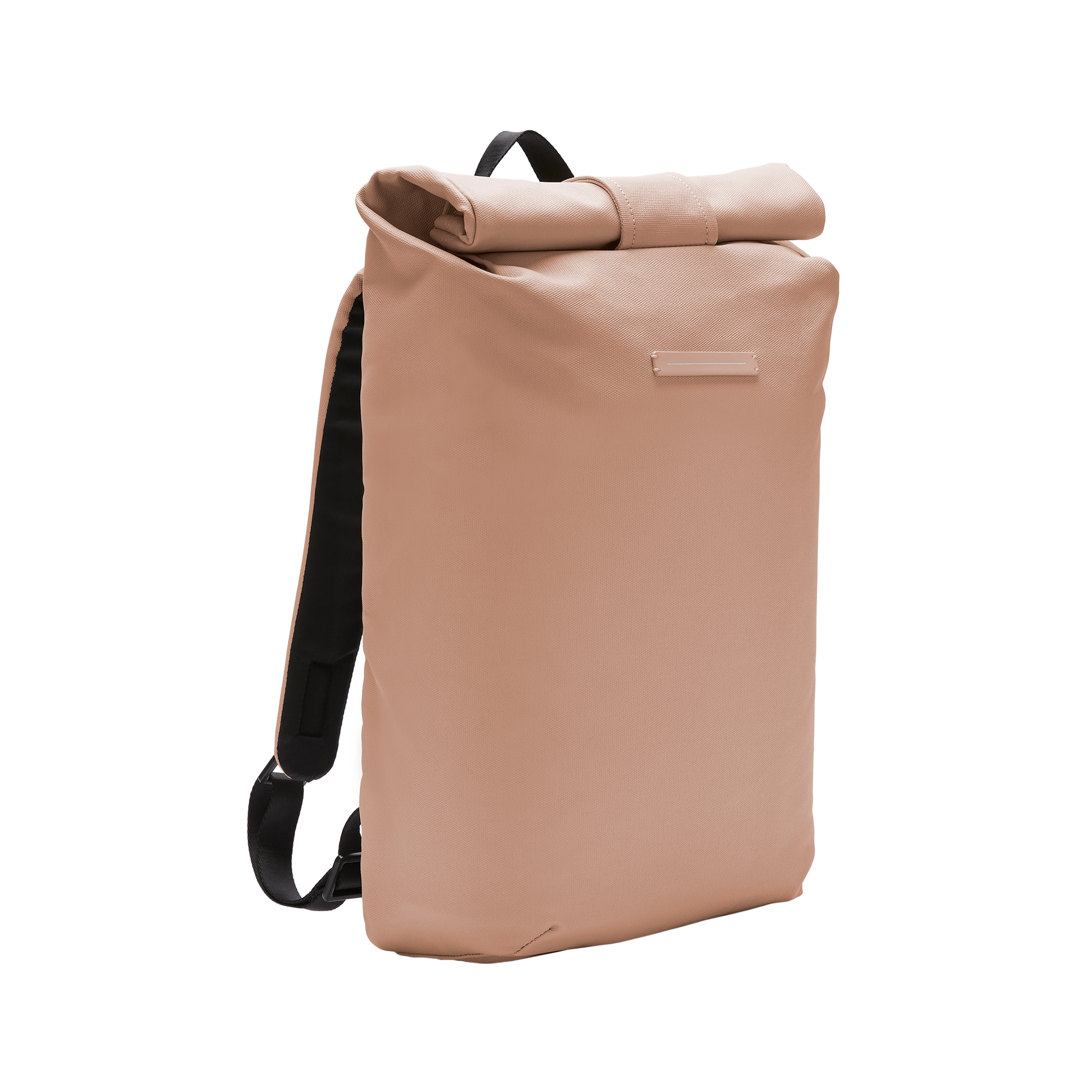 Sofo Rolltop Rucksack Beige Rosa Seitenansicht - Wasserabweisend Vegan Ergonomisch - Horizn Studios